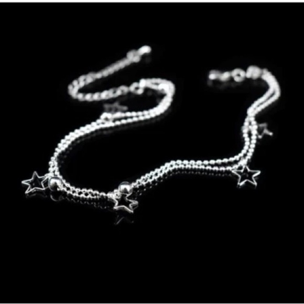 925 Sterling Silver Star Pendant Anklets Women Jewelry Chain Bracelet